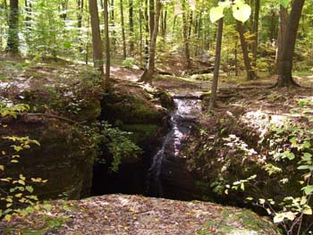 Minnehaha Falls, a waterfall visible from the Minnehaha Falls Trail in Nelson-Kennedy Ledges State Park
